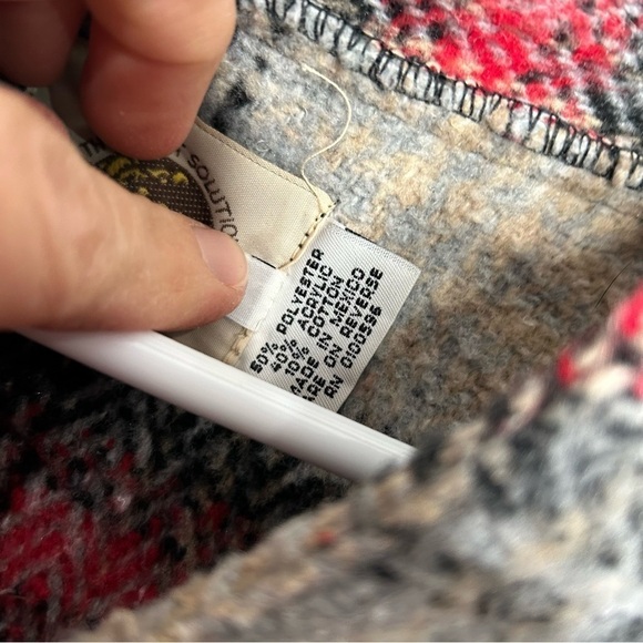 Earth Rags Hoodie Multicolor Adult Large Baja Plaid Striped Pullover - Picture 3 of 4